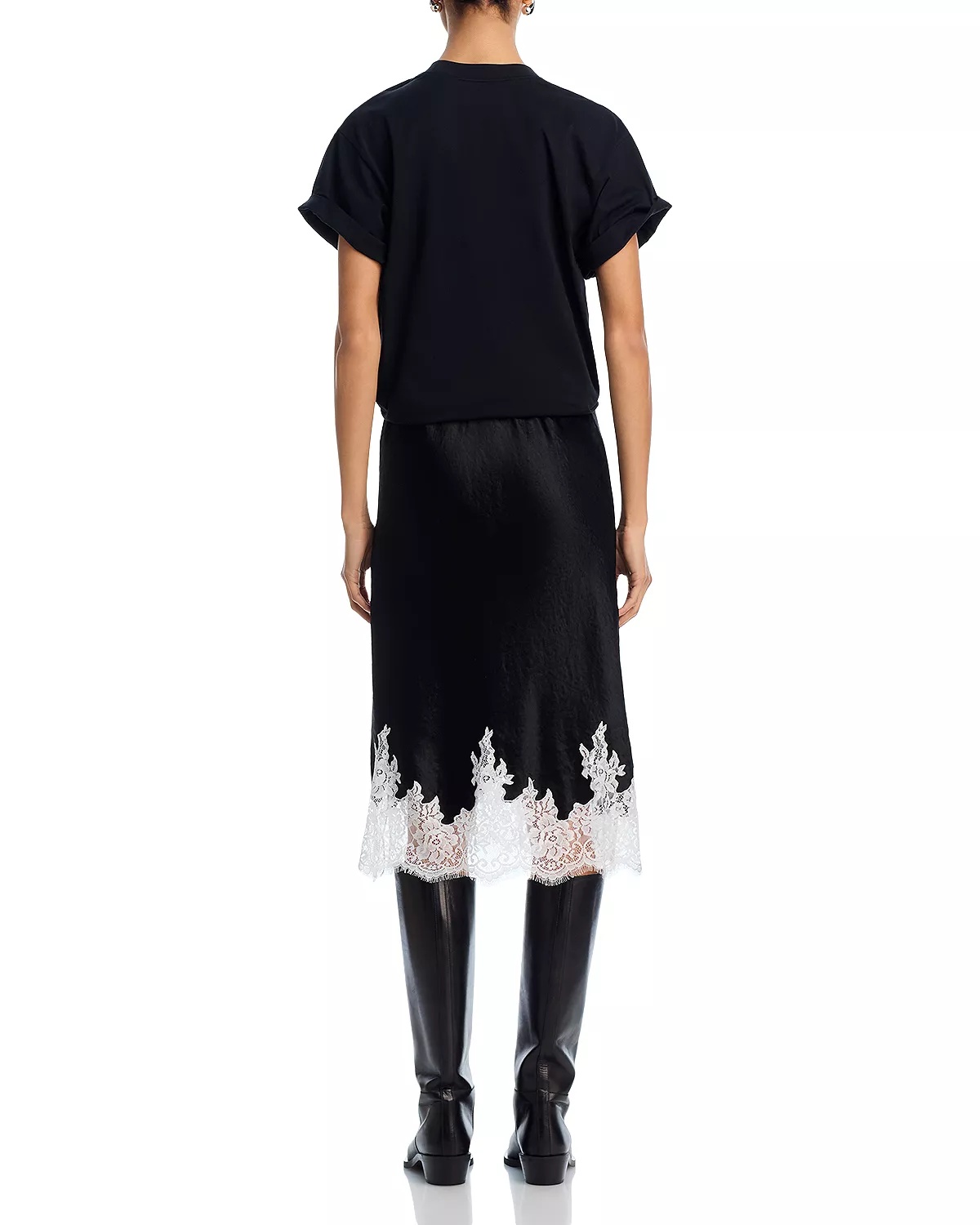 Draped Slip Combo Cotton T-Shirt Dress - 4