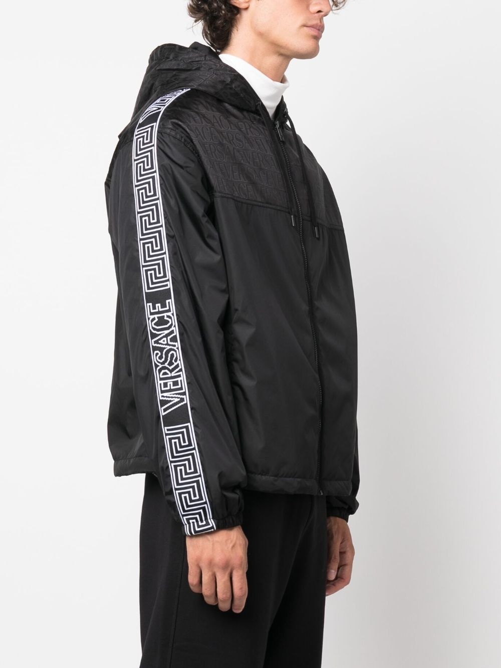 jacquard-logo hooded jacket - 3
