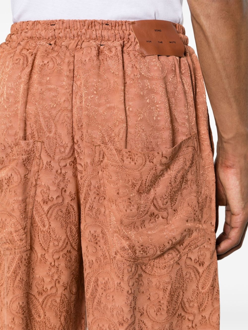 paisley-jacquard elasticated-waist shorts - 5