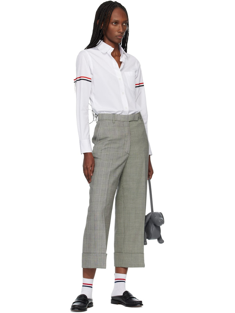 Thom Browne Black & White High Waisted Straight Leg Trousers outlook