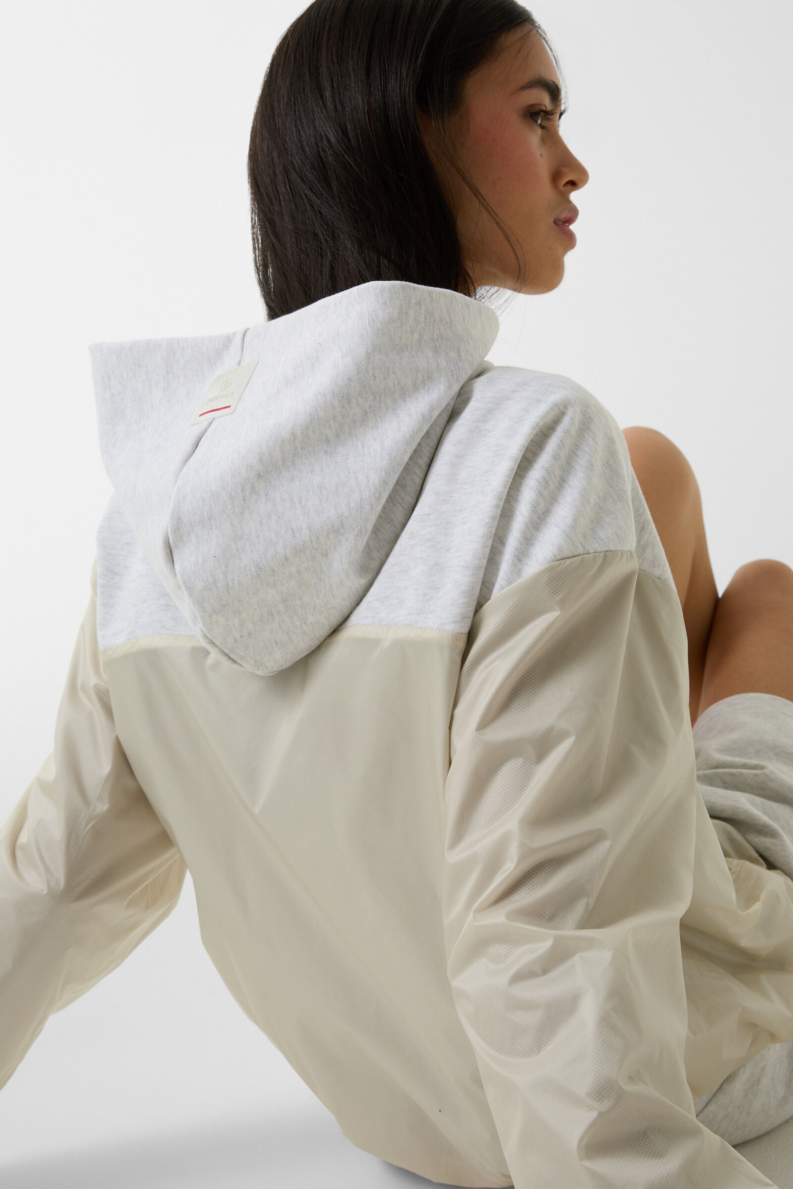 Elin hybrid jersey jacket in Sand/light gray - 5