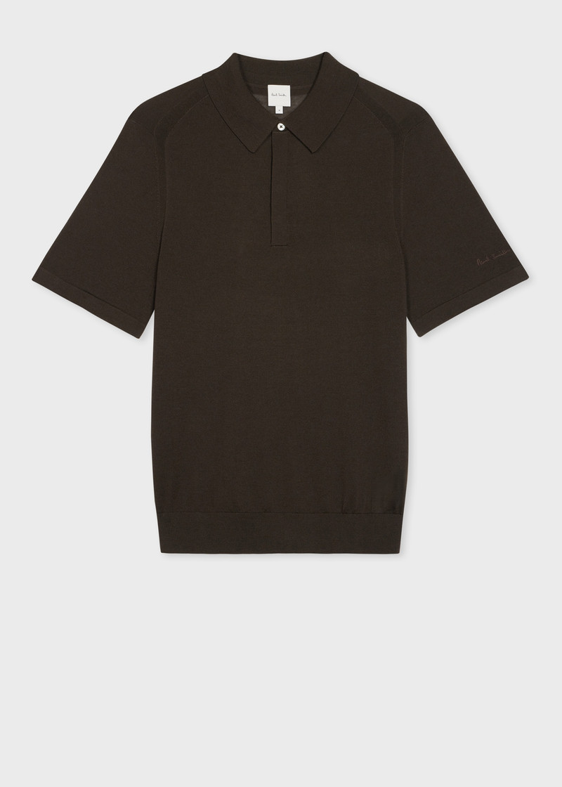 Dark Green Merino Wool Polo Shirt 1