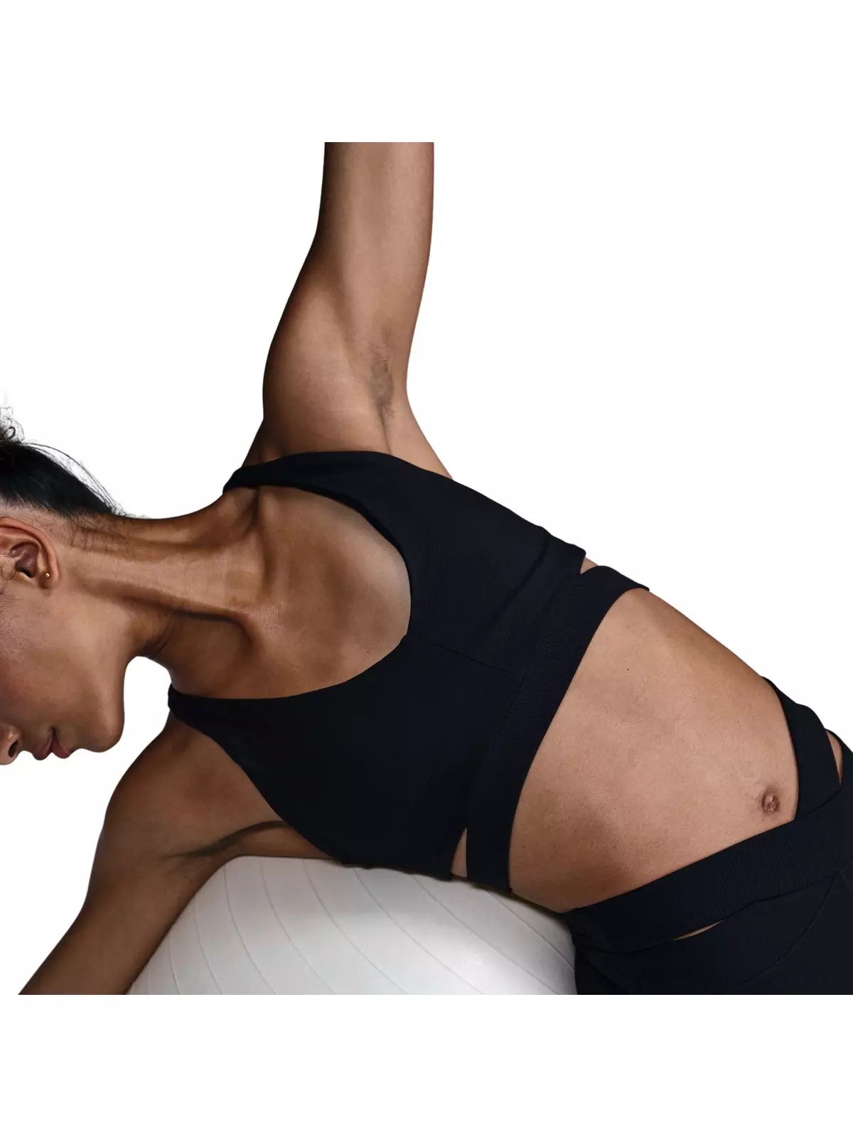 Women's Zenvy Rib Light-Support Padded Longline Sports Bra-Black - 3