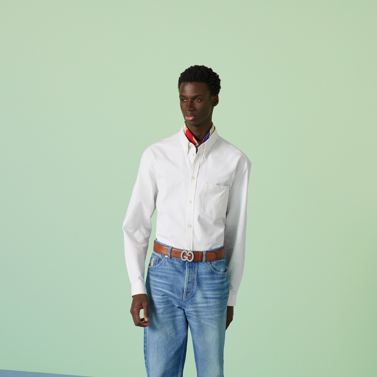 Oxford cotton shirt with embroidery - 5