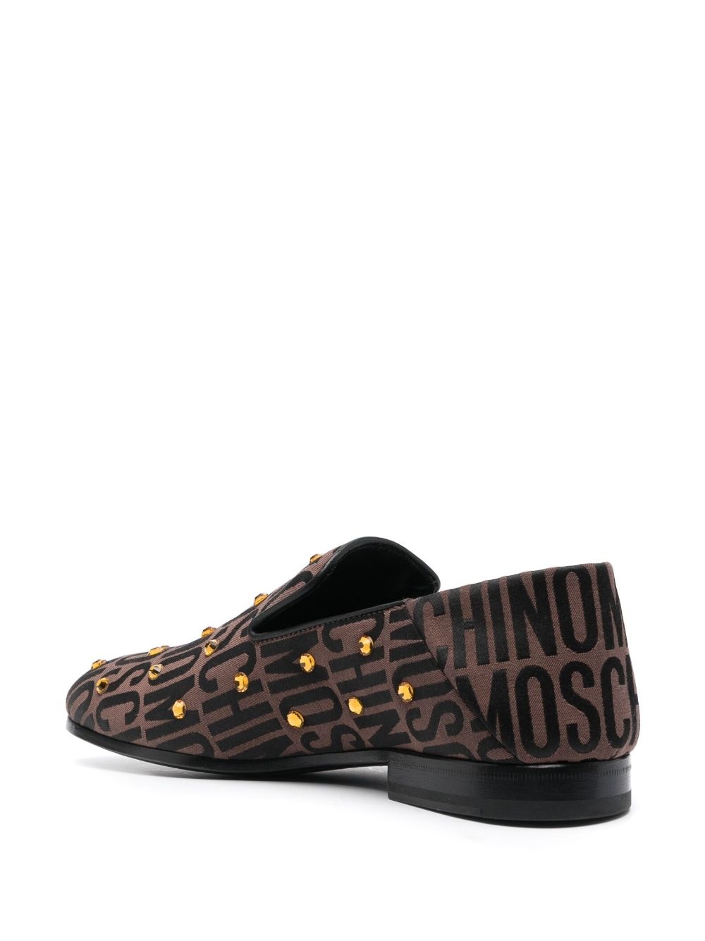crystal-embellished jacquard loafers - 3