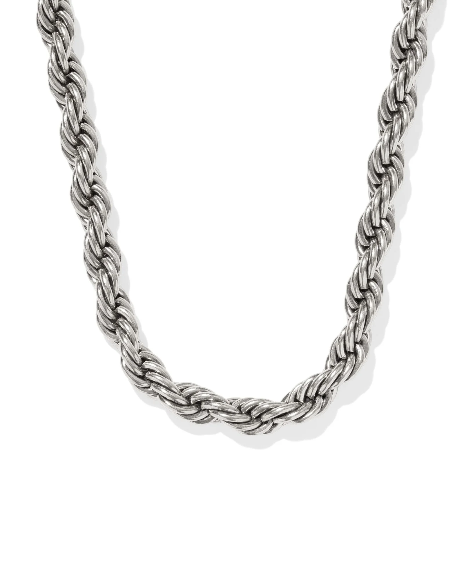 Noble Rope Link and Chain Necklace in Vintage Silver - 1