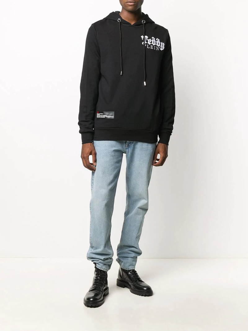 PHILIPP PLEIN embroidered teddy-print hoodie outlook
