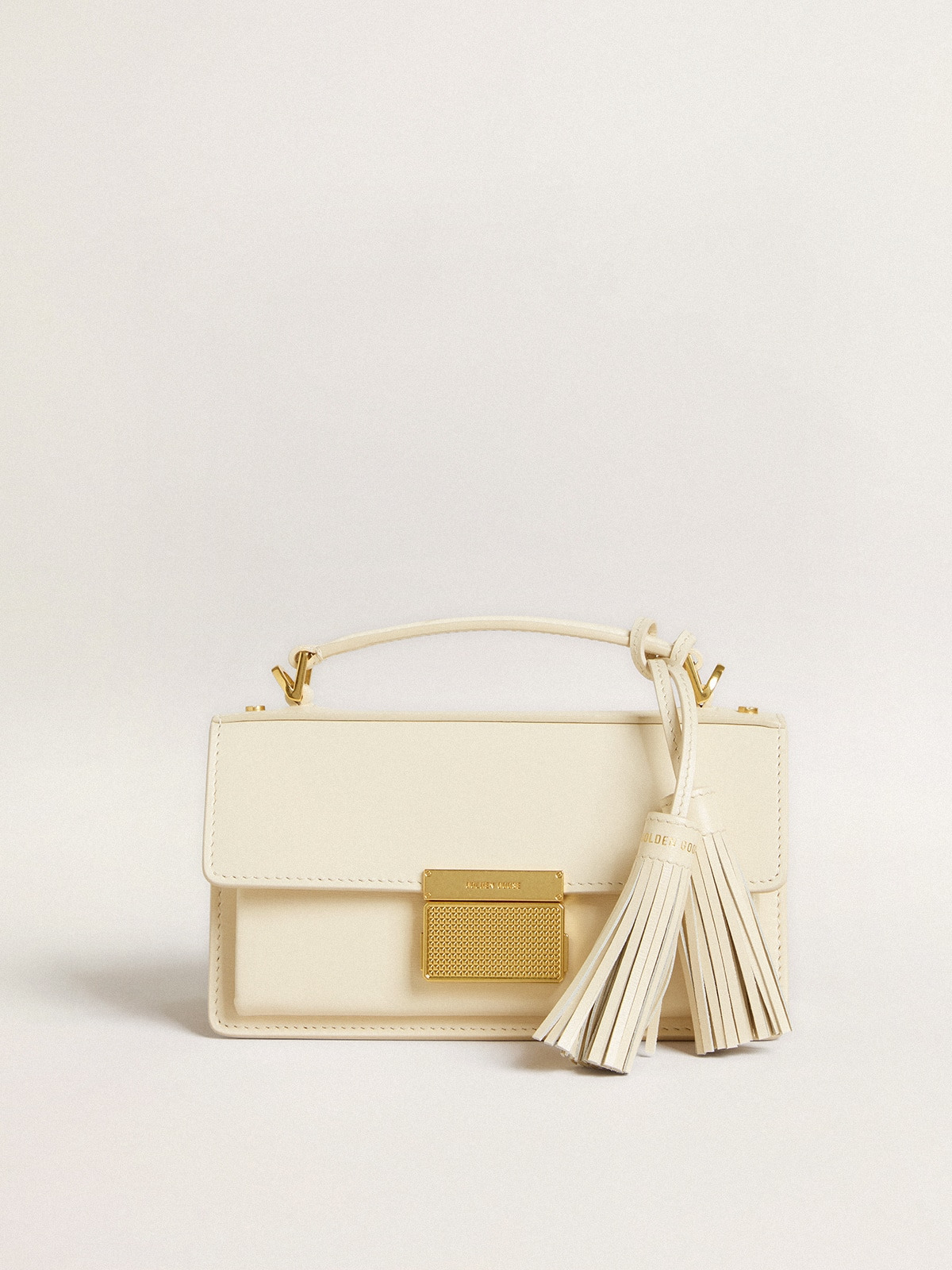 Small Venezia Bag in butter-colored boarded leather with gold details - 5