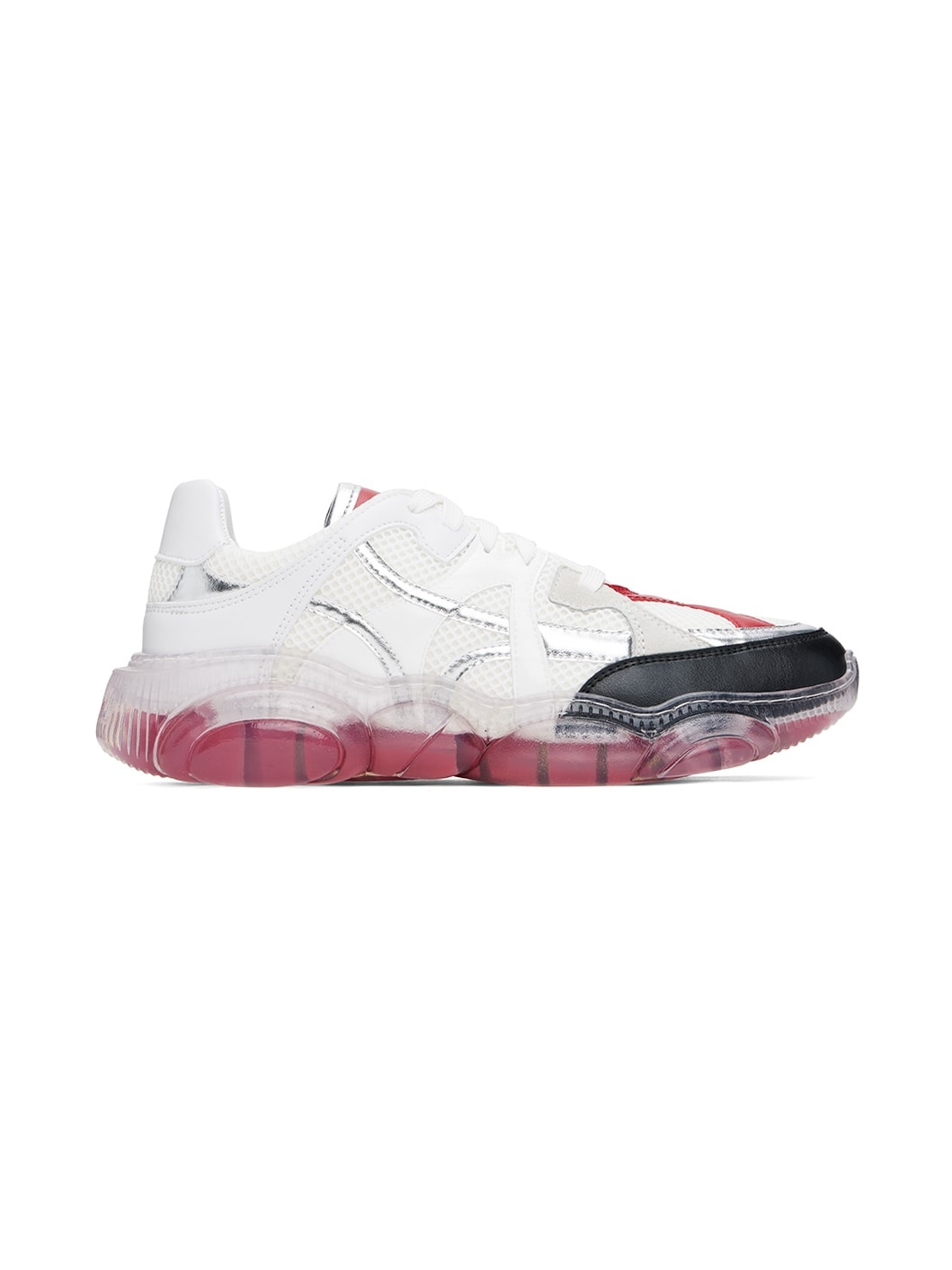 White & Red Teddy Sneakers - 1