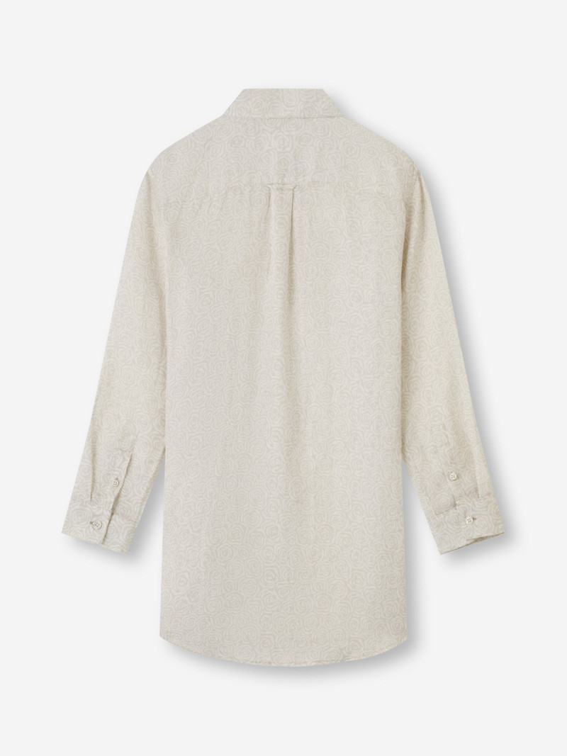 Women's Longline Shirt Milan Linen Rose Print Sand 6