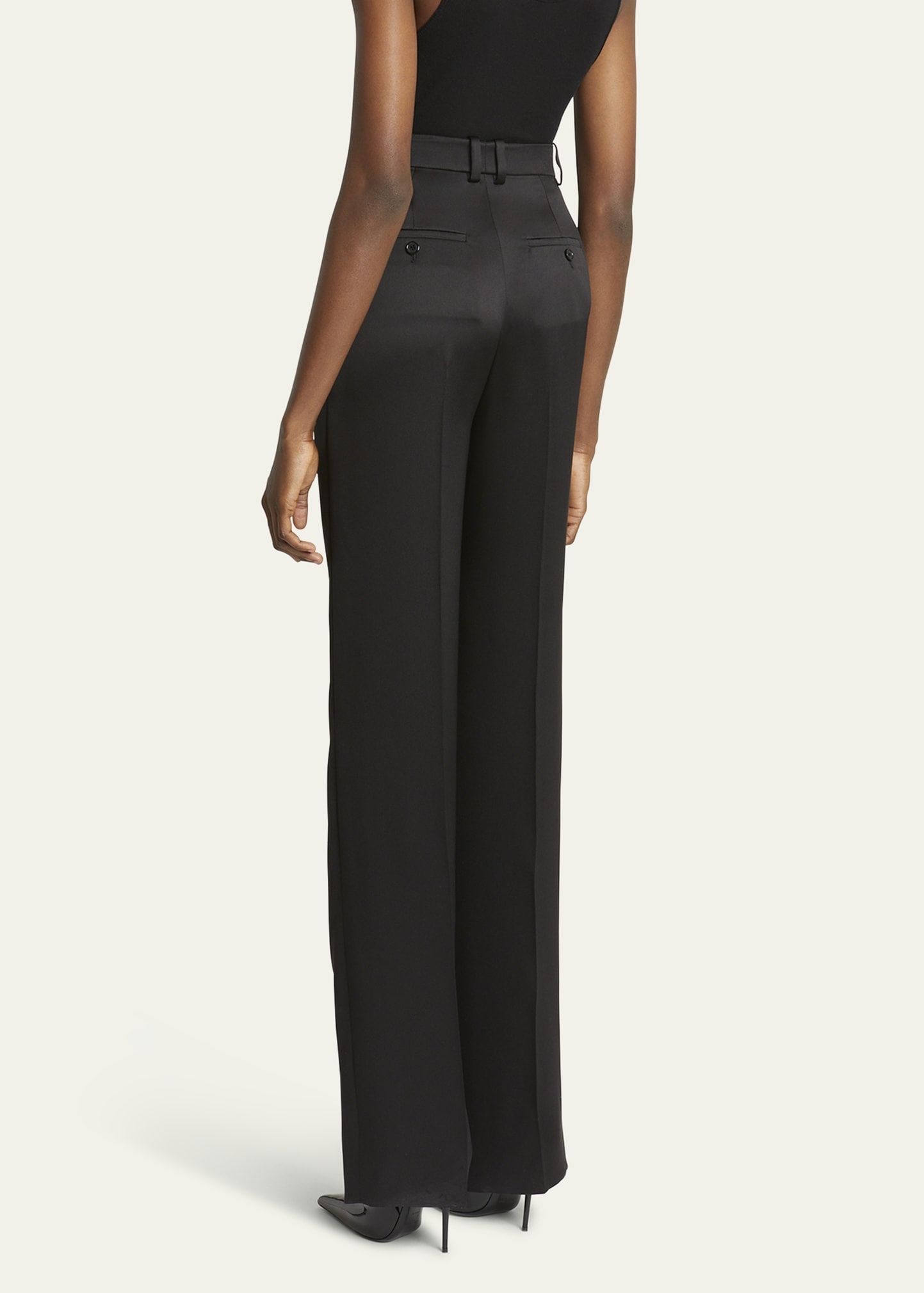 Satin Straight-Leg Trousers - 3