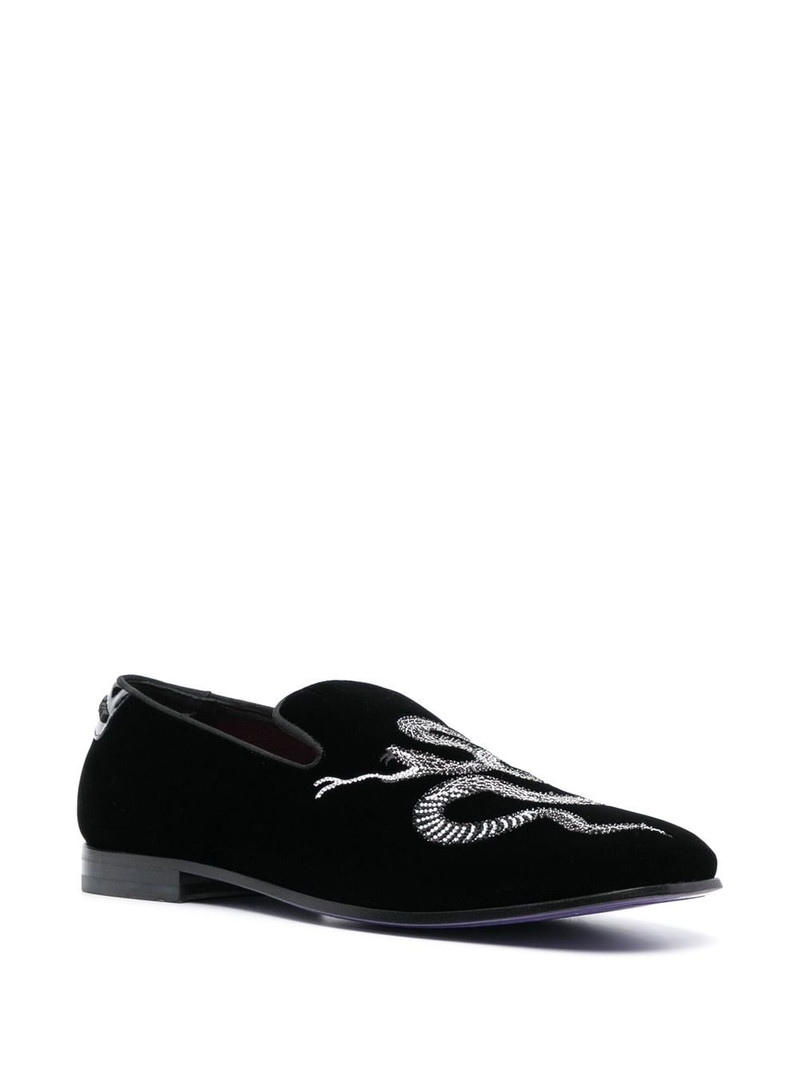 PHILIPP PLEIN crystal snake loafers outlook