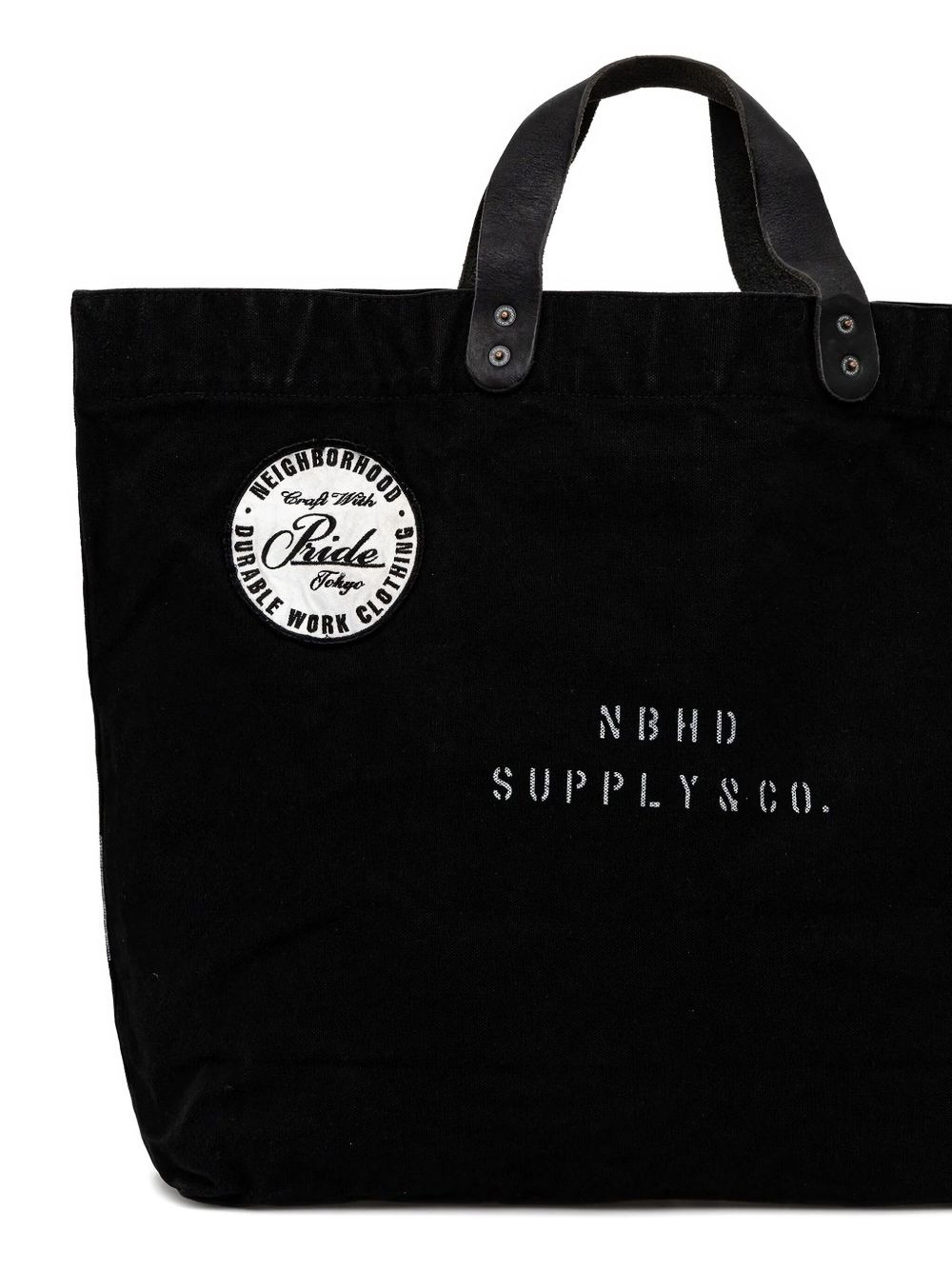 Washed Canvas leather-handle tote bag - 3