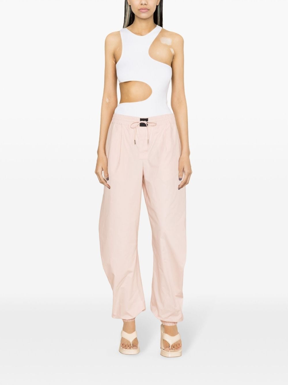 tapered cotton track pants - 2