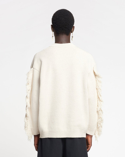 Nanushka Fringed Textured-Linen Sweatshirt outlook