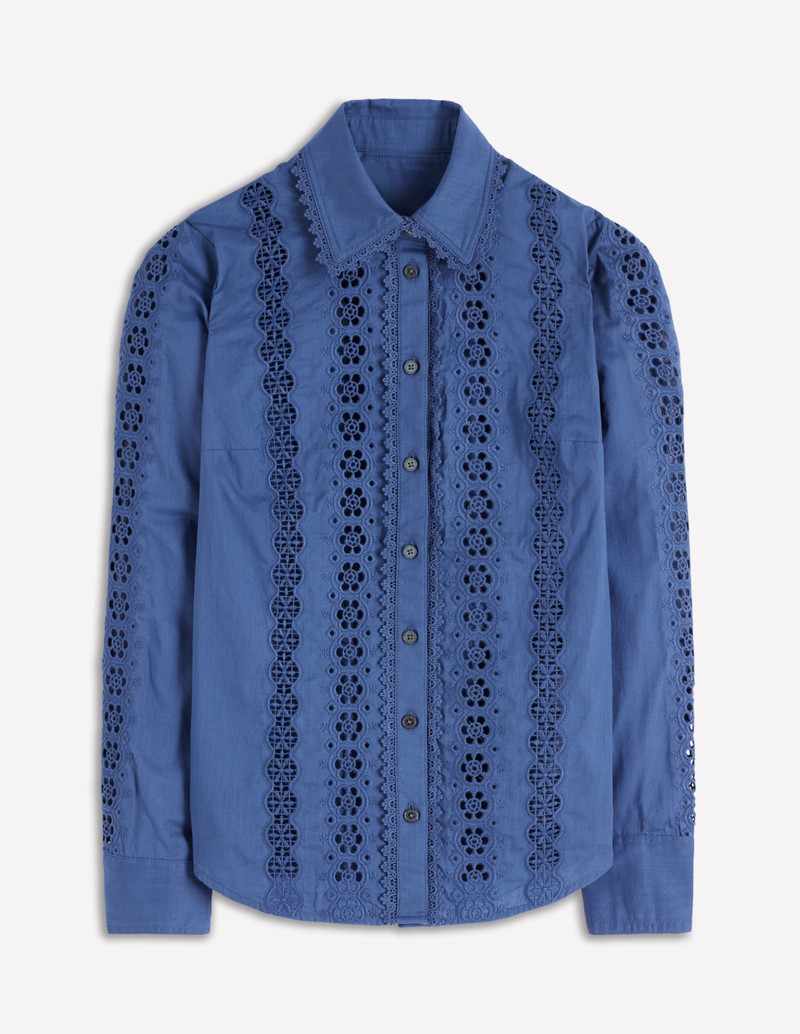 Sienna Broderie Detail Shirt-Denim Blue 1