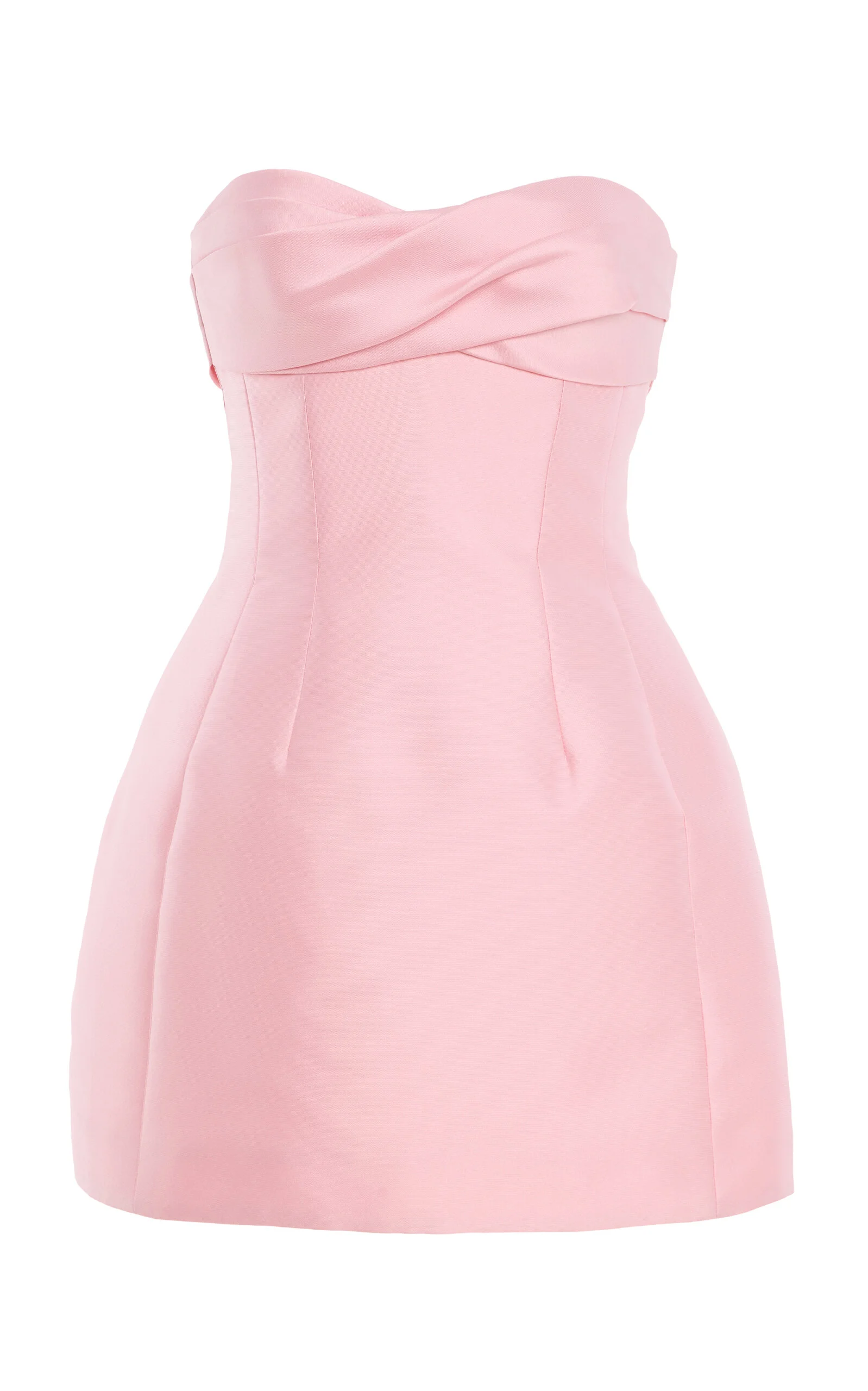 Strapless Draped Neckline Scultped Mini Dress light pink - 1