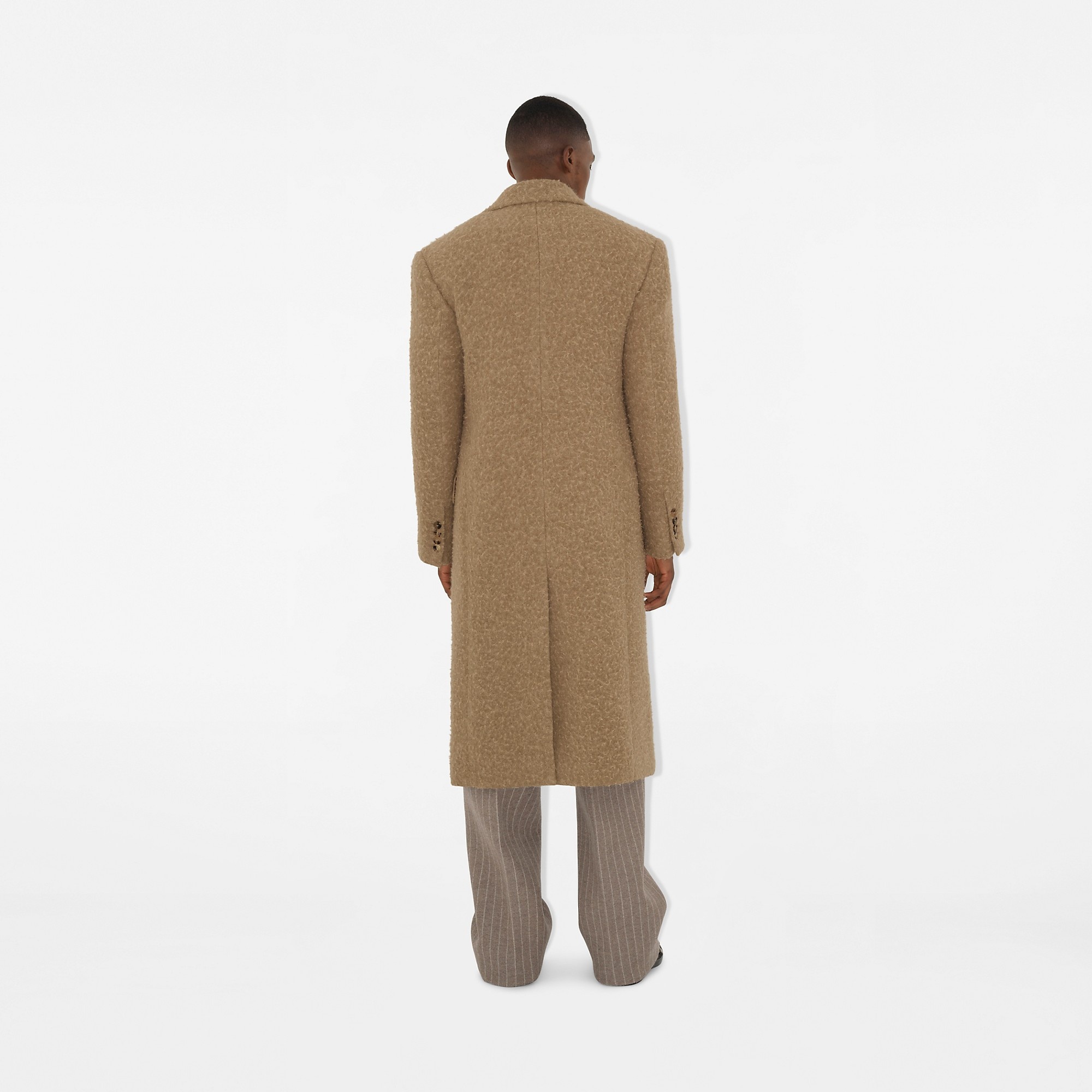 Linen Wool Blend Tailored Coat - 4