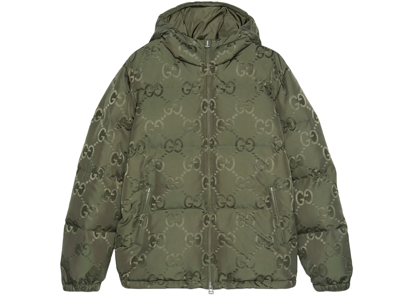 Gucci Jumbo GG Nylon Canvas Goose-Down Jacket Green - 1