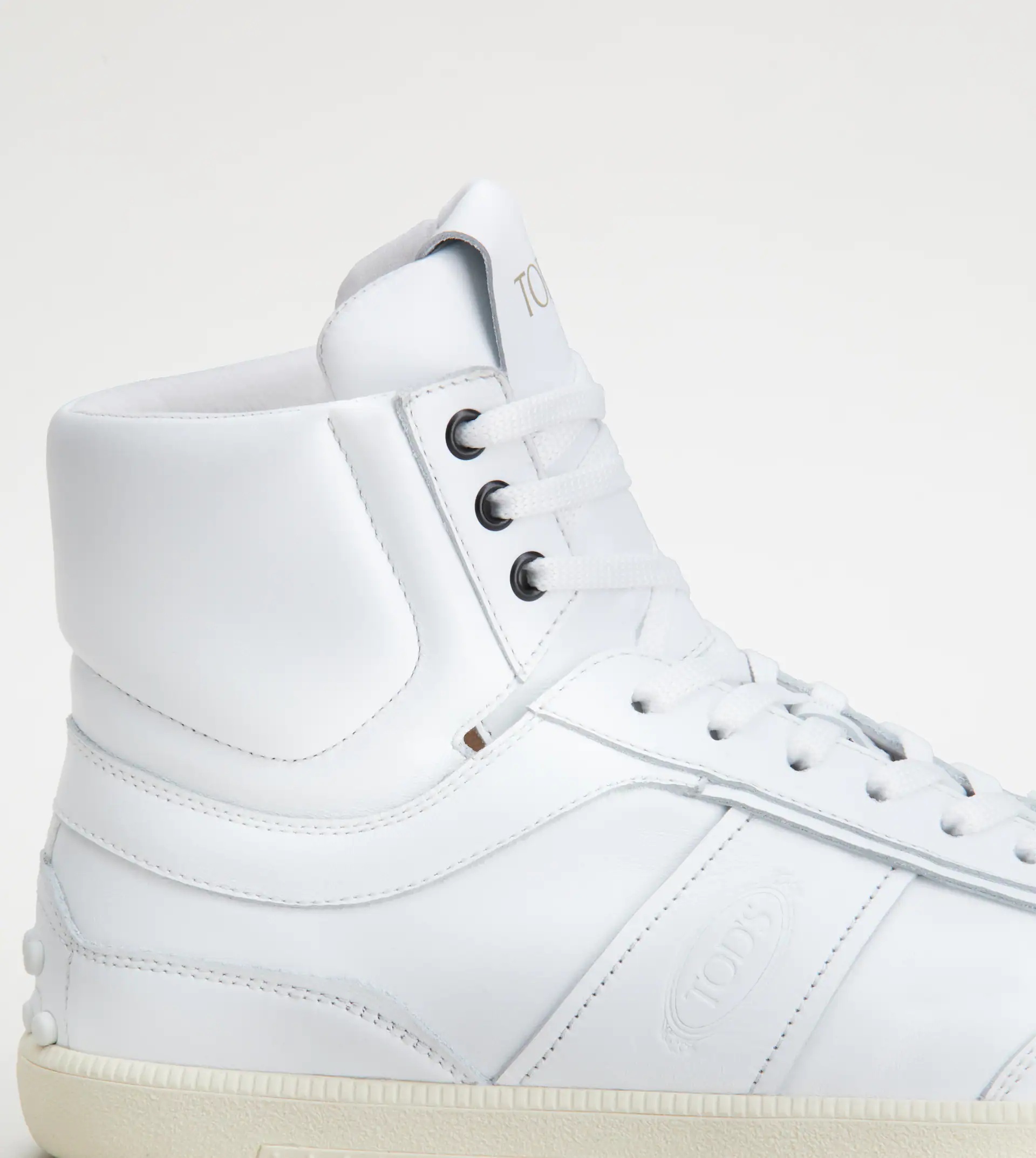 TOD'S TABS SNEAKERS HIGH-TOP IN LEATHER - WHITE - 6