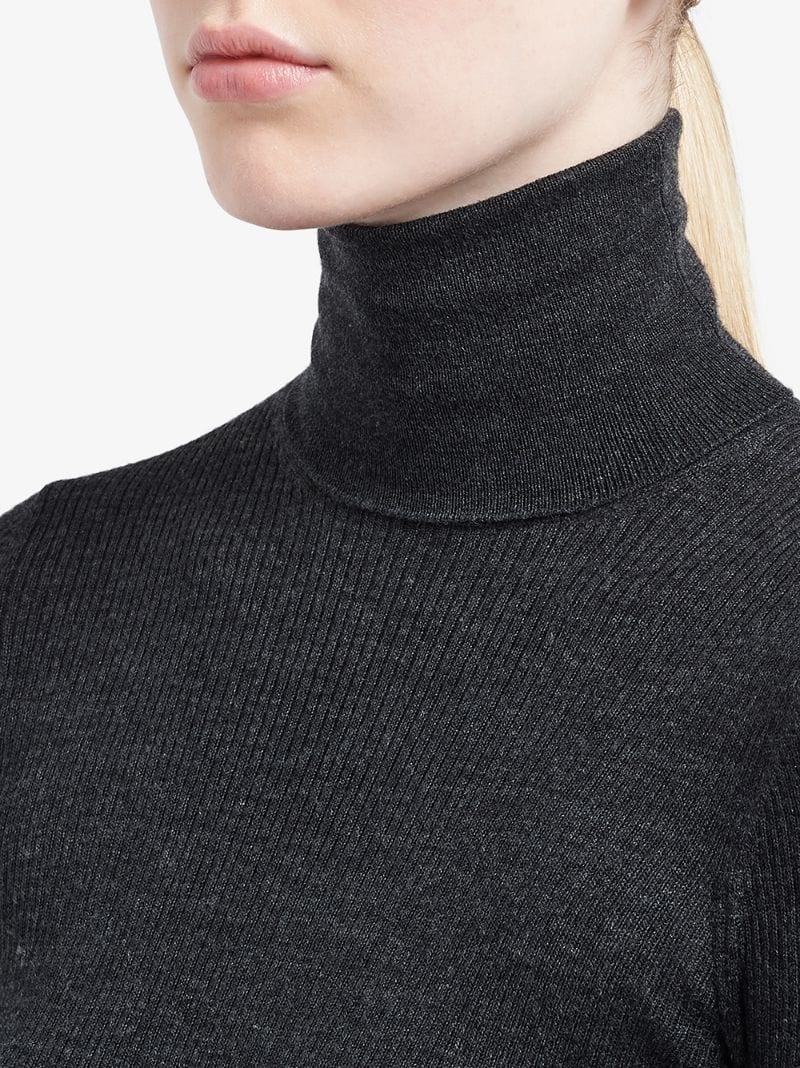 roll-neck ribbed jumper - 5