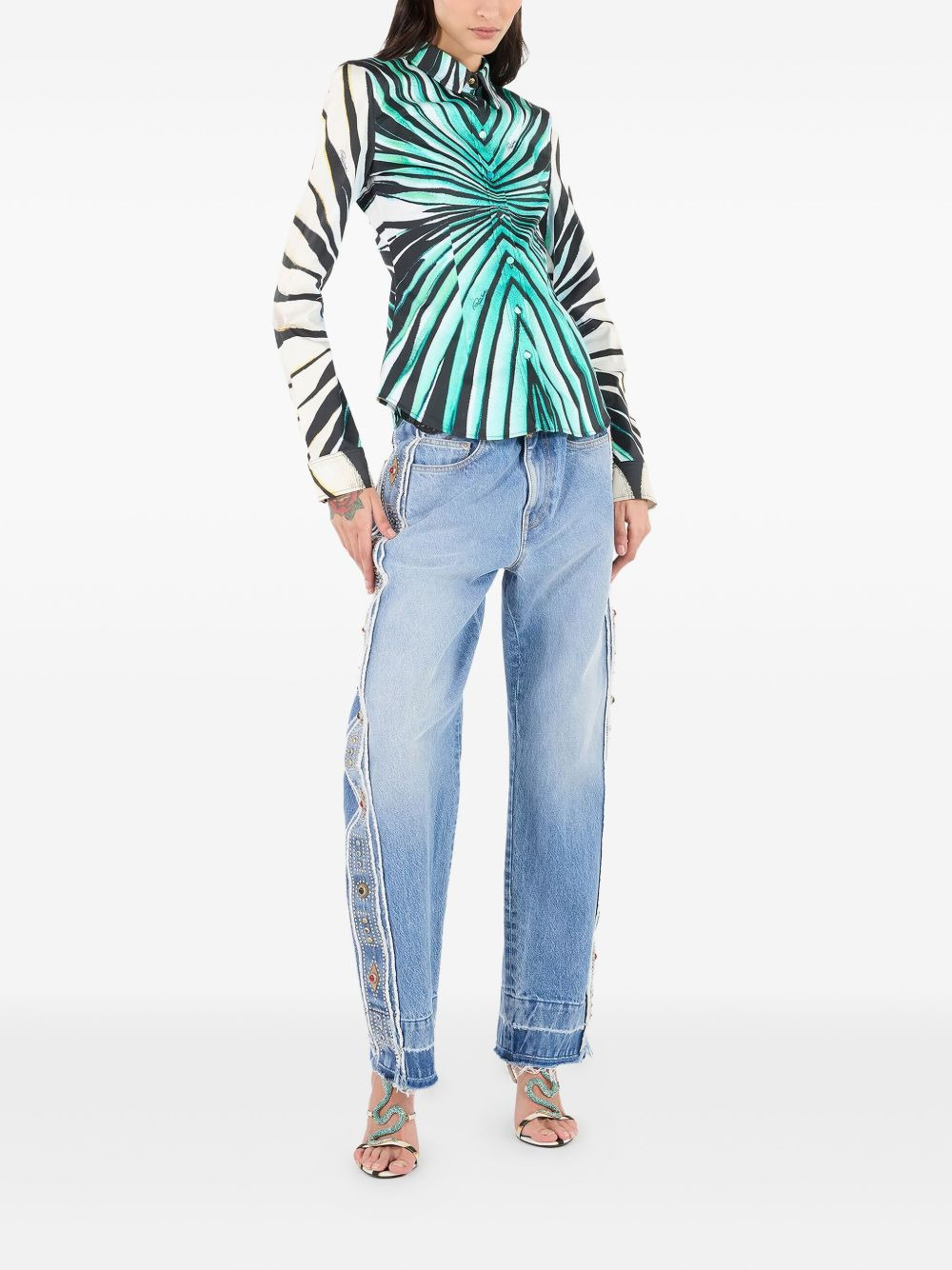 printed button-up shirt - 2