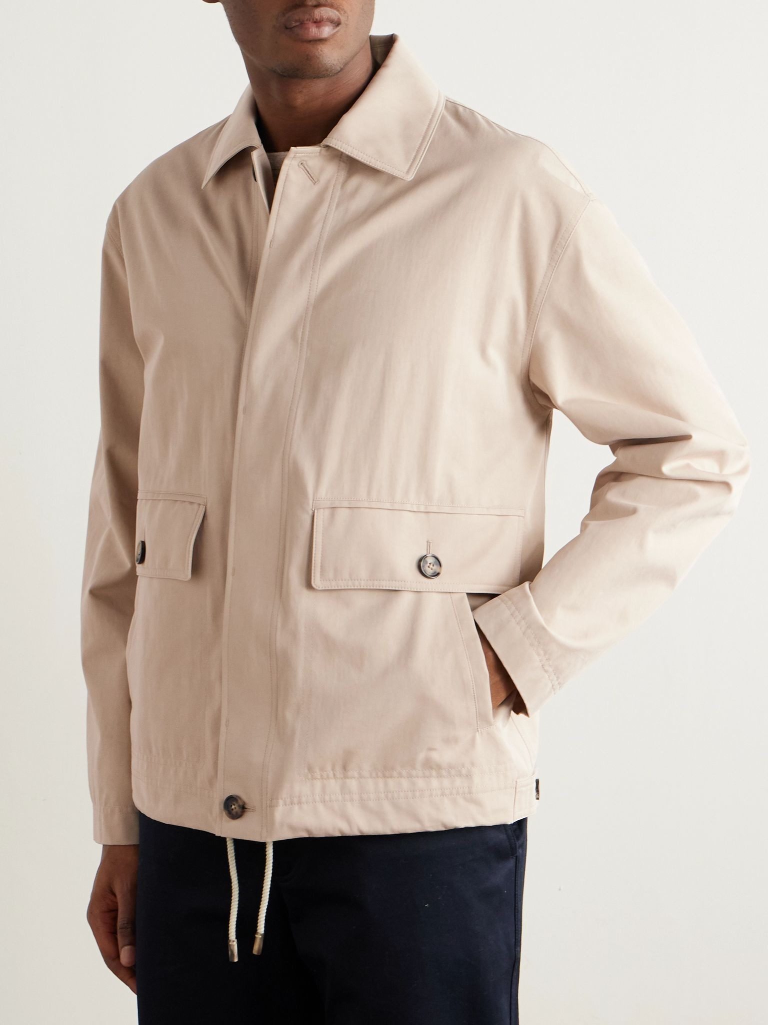 Rudolf Rain System® Cotton-Blend Gabardine Blouson Jacket Beige - 3