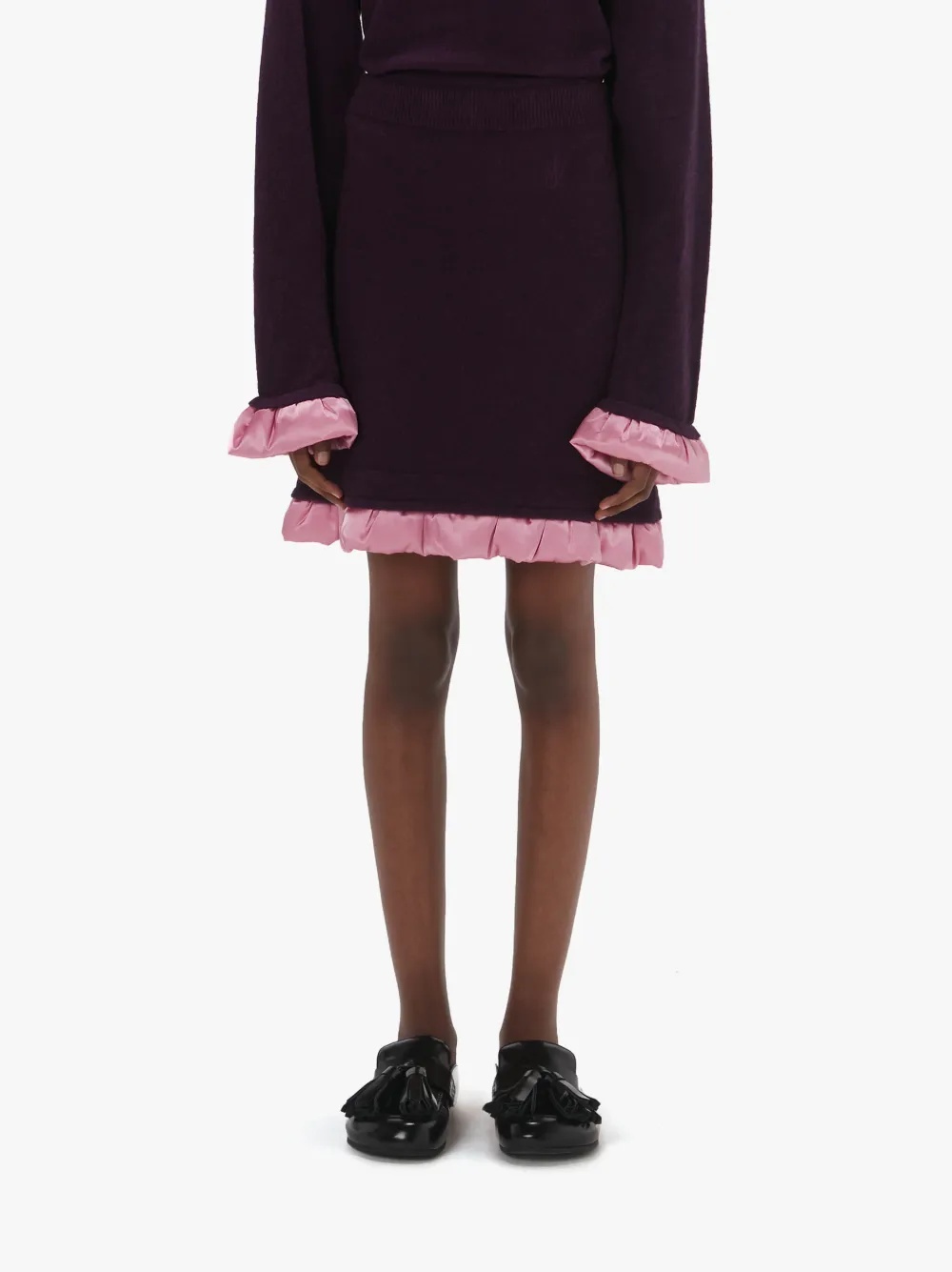 MINI SKIRT WITH SATIN DETAILS - 2