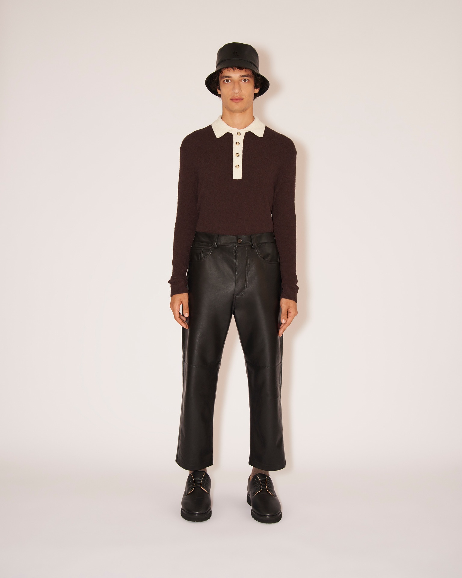 DANTE - Terry-knit contrast knit - Brown/Creme - 2