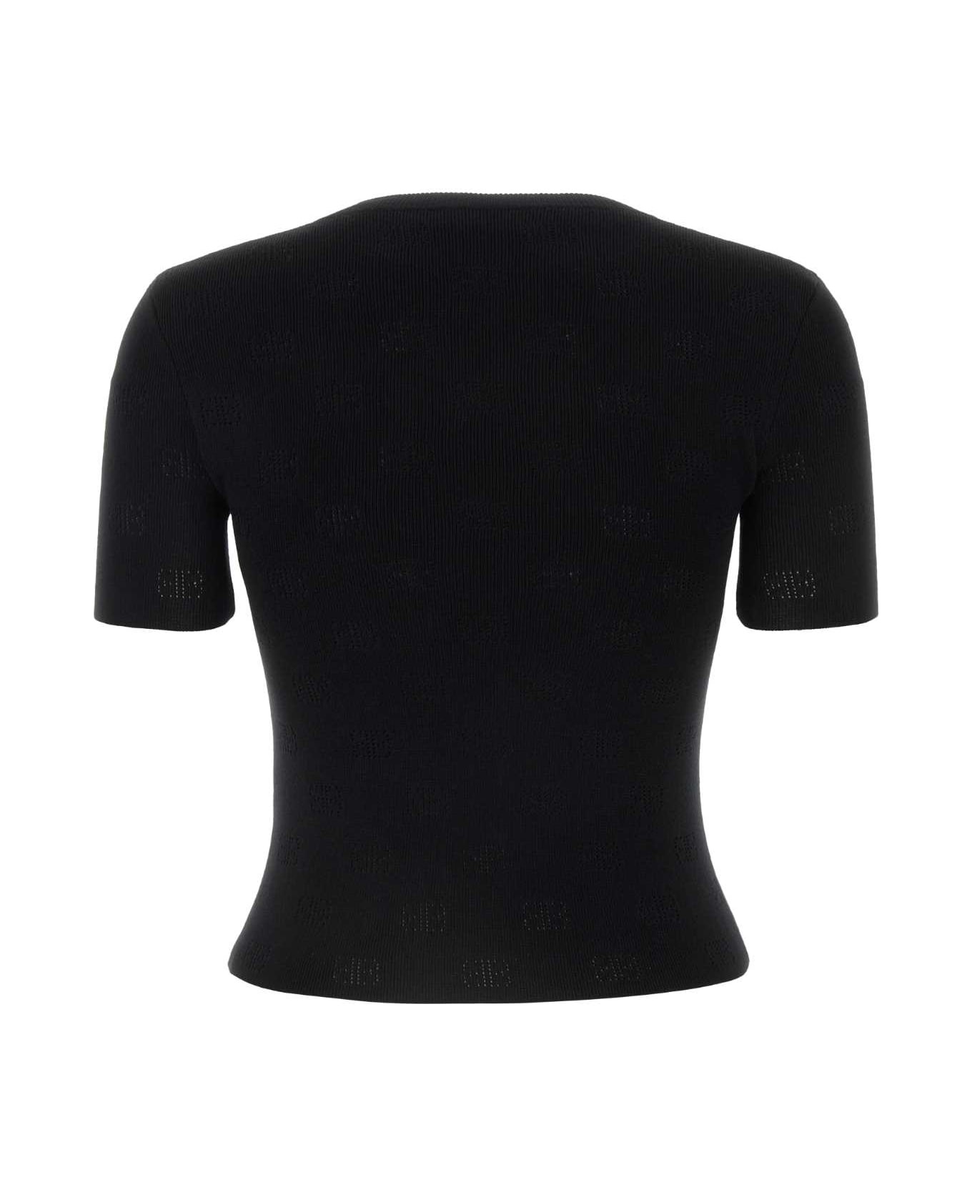 Black Wool Blend Sweater - 2