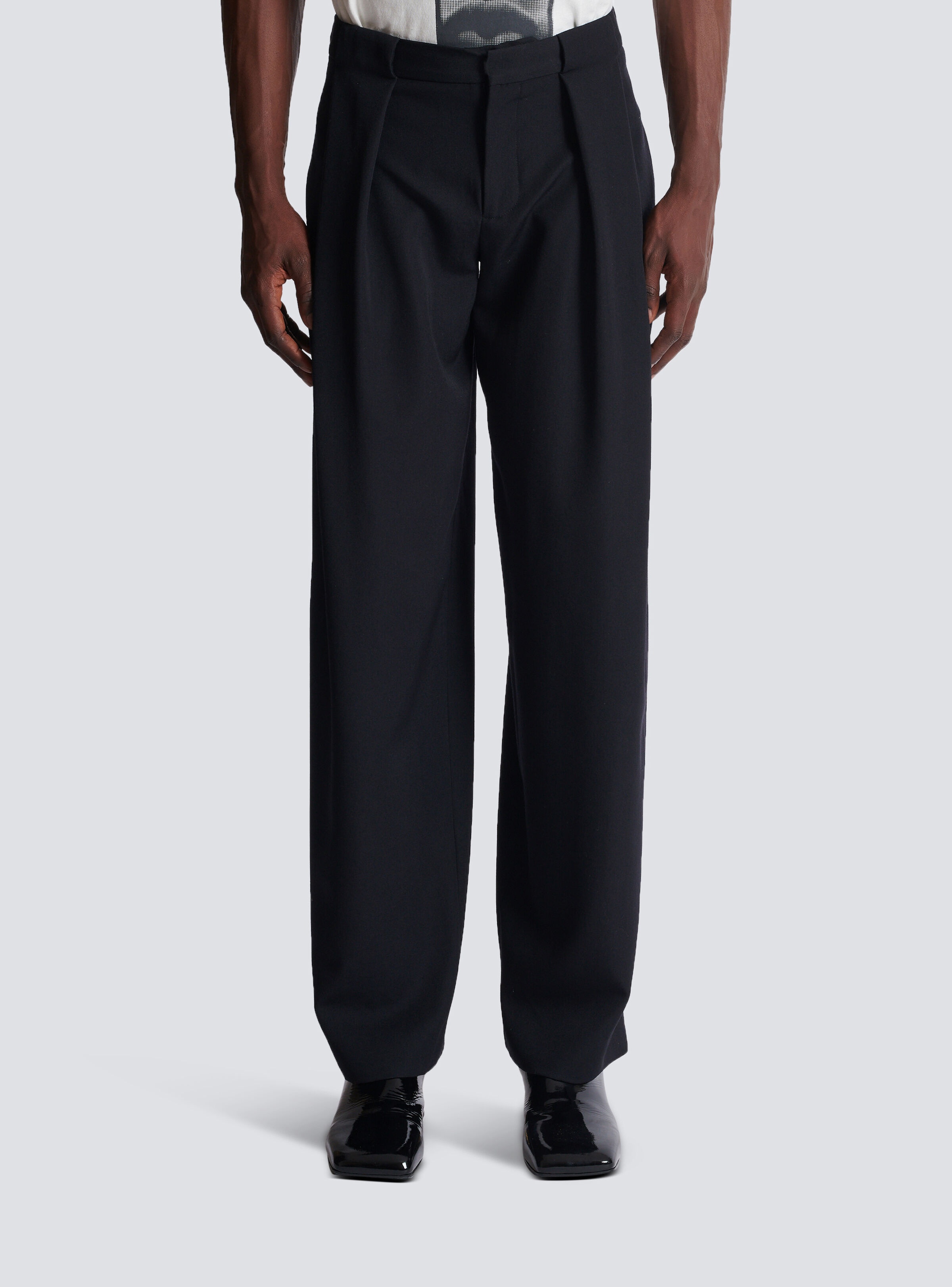 Pleated grain de poudre trousers - 5