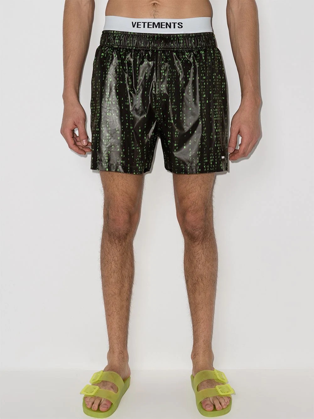 Green Code swim shorts - 2