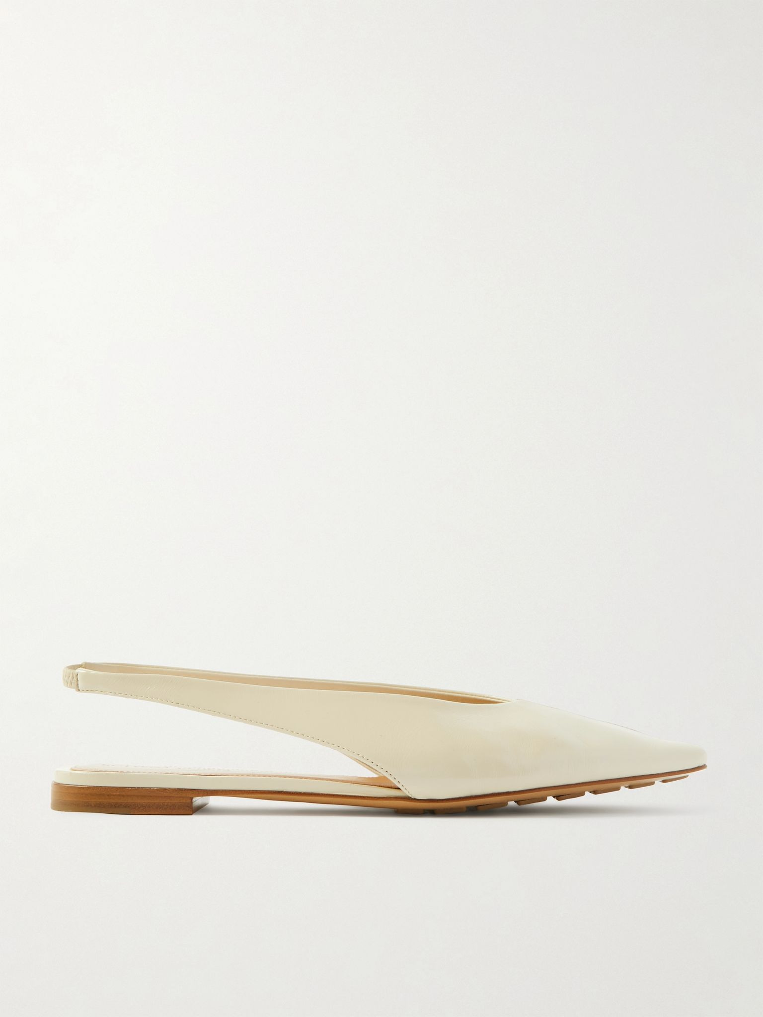Sofia leather slingback point-toe flats Cream - 1