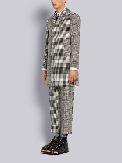 Thom Browne Black and White Fun-Mix Prince of Wales Overcheck Hunting Wool Tweed Classic Bal Collar Overcoat outlook