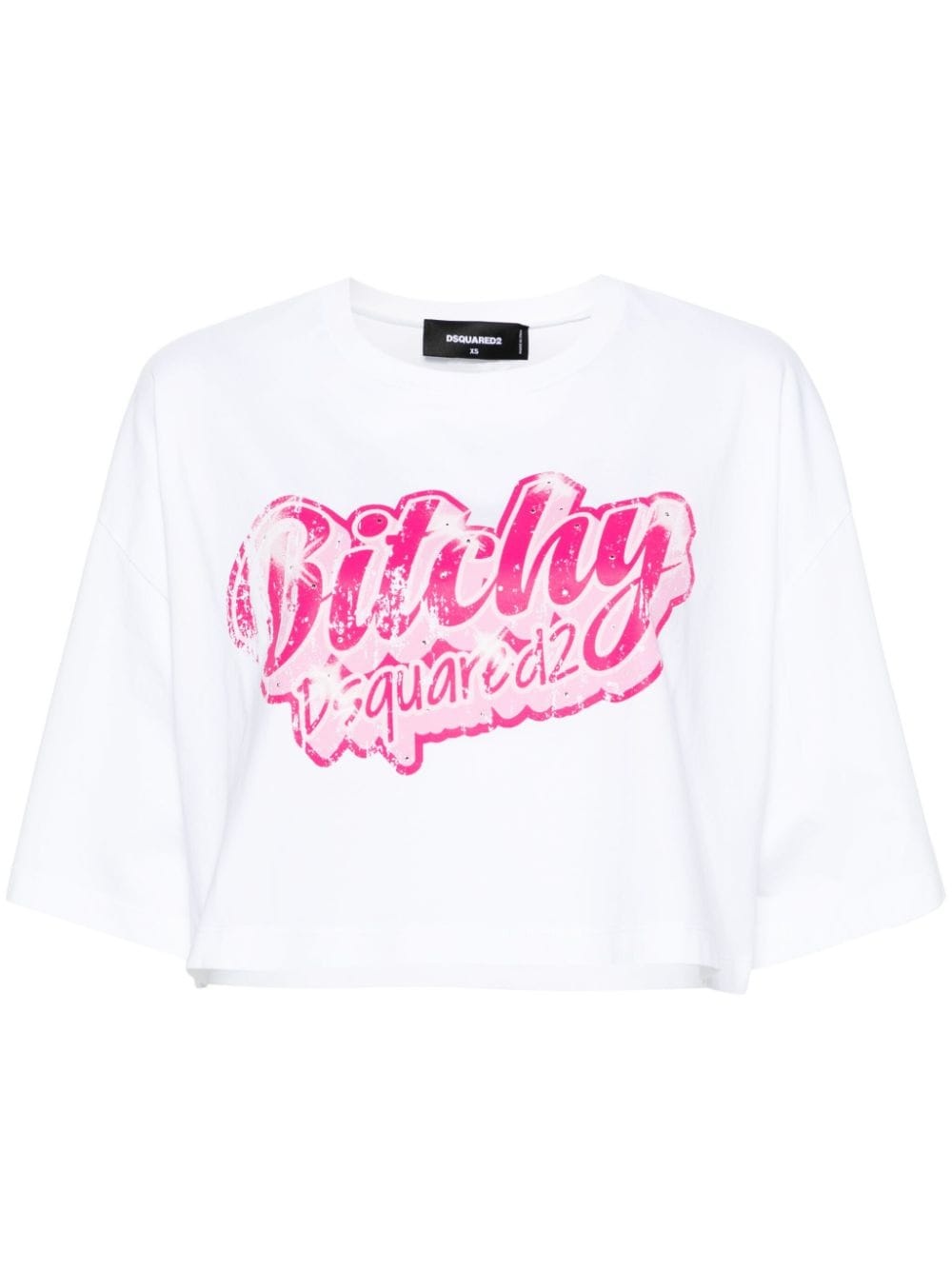 graphic-print cropped T-shirt - 1