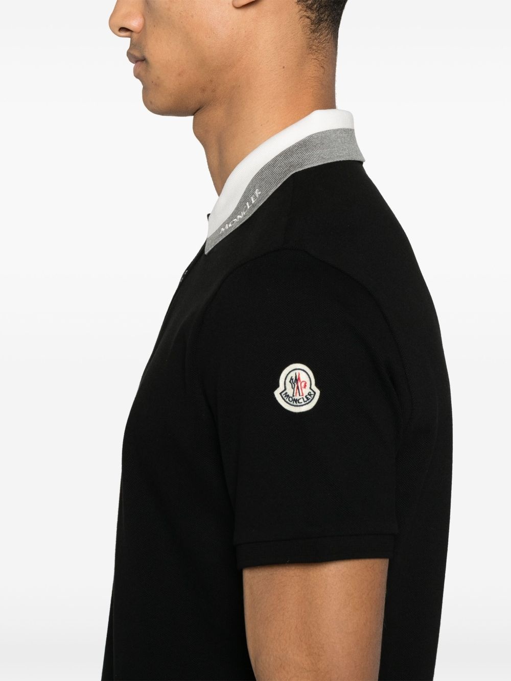 logo-embroidered piquet polo shirt - 4