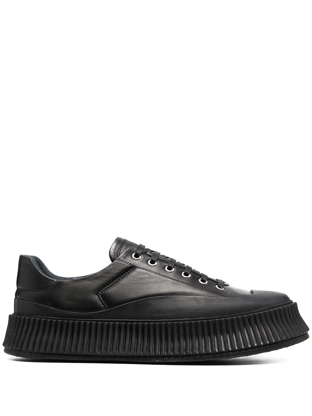 ribbed low-top sneakers - 1