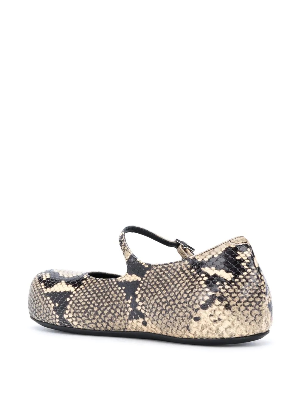 snakeskin-effect platform ballerina shoes - 3