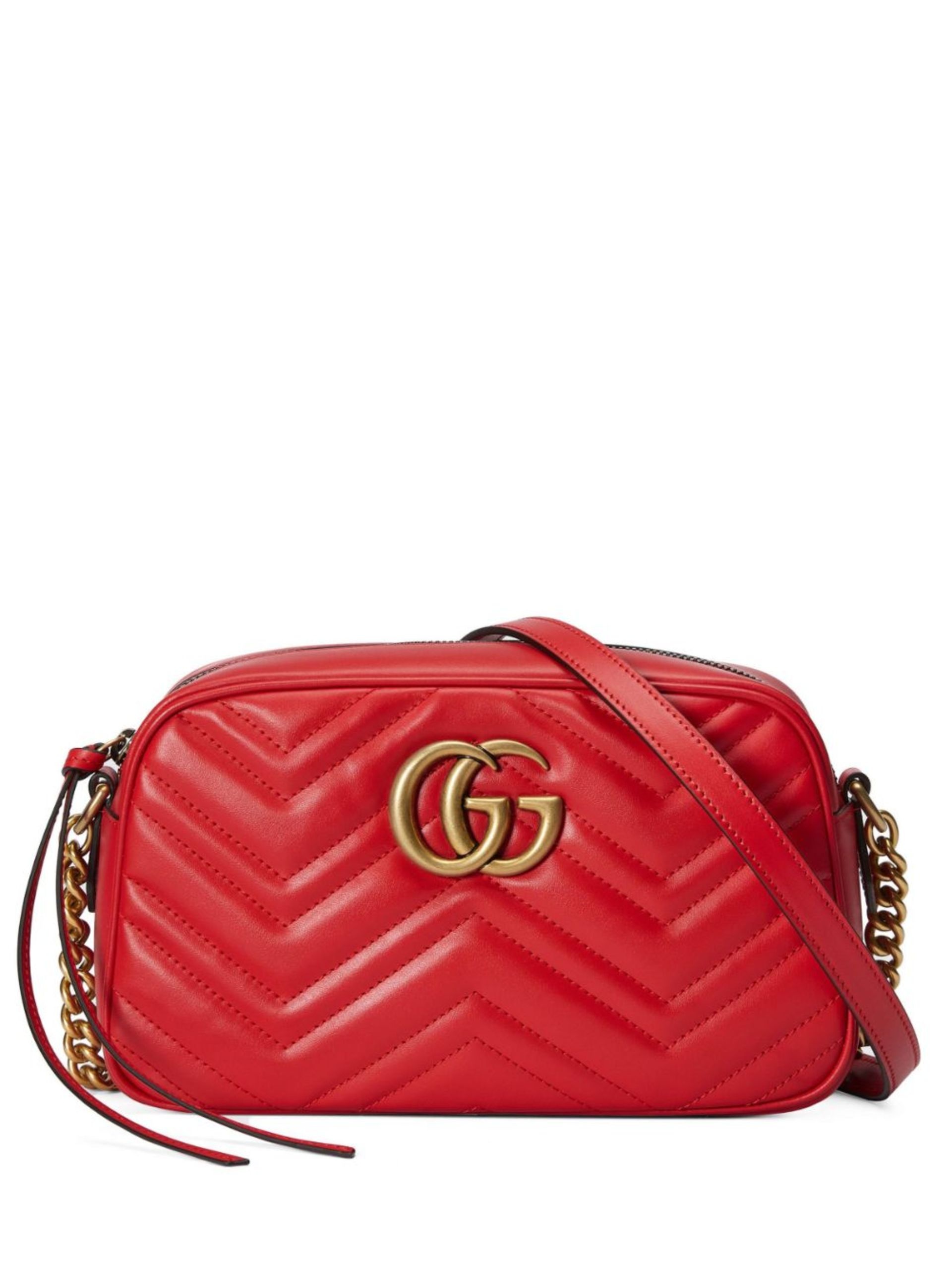 Red GG Marmont Matelassé Shoulder Bag - 1