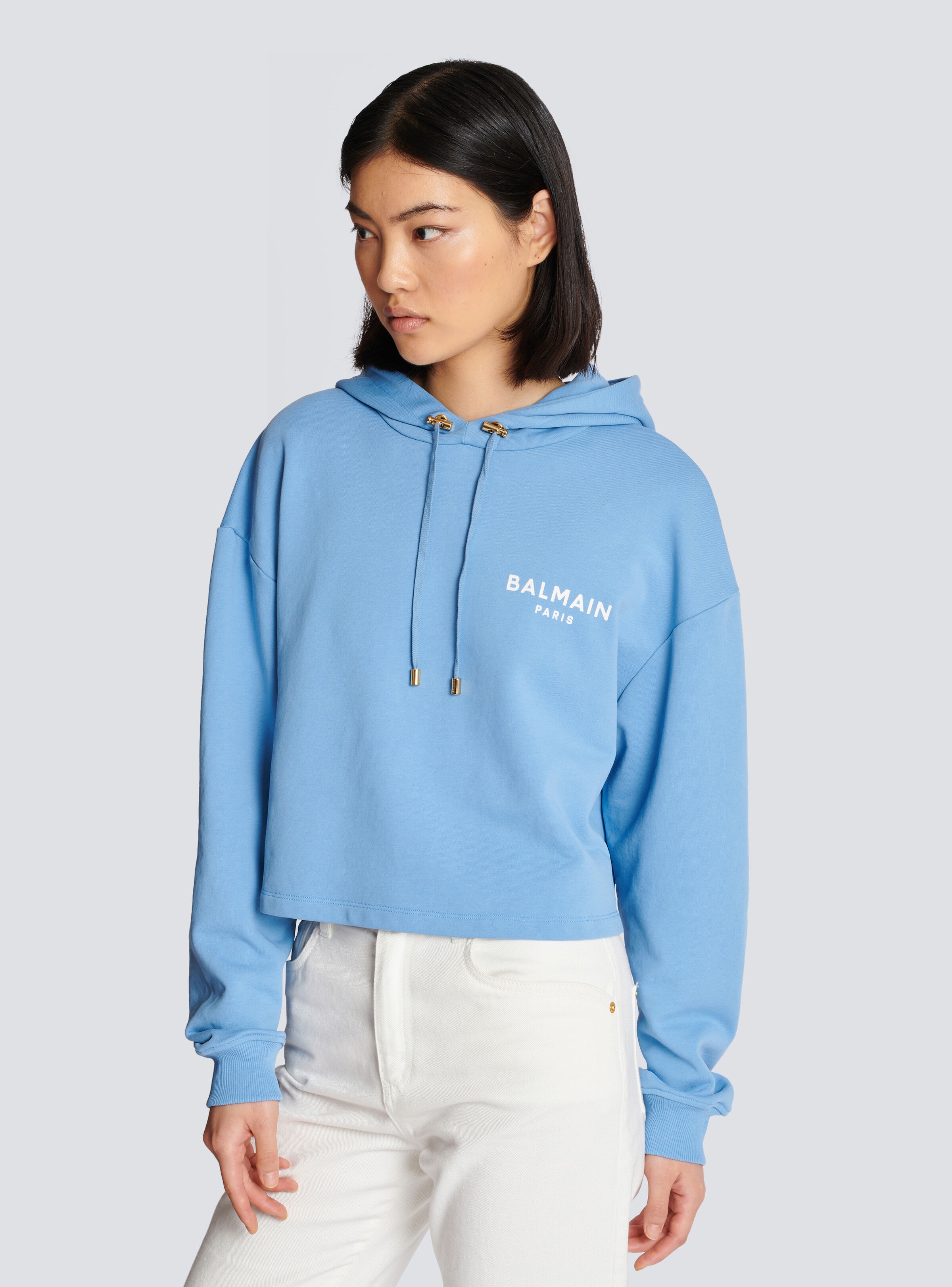 Flocked Balmain Paris hoodie - 6