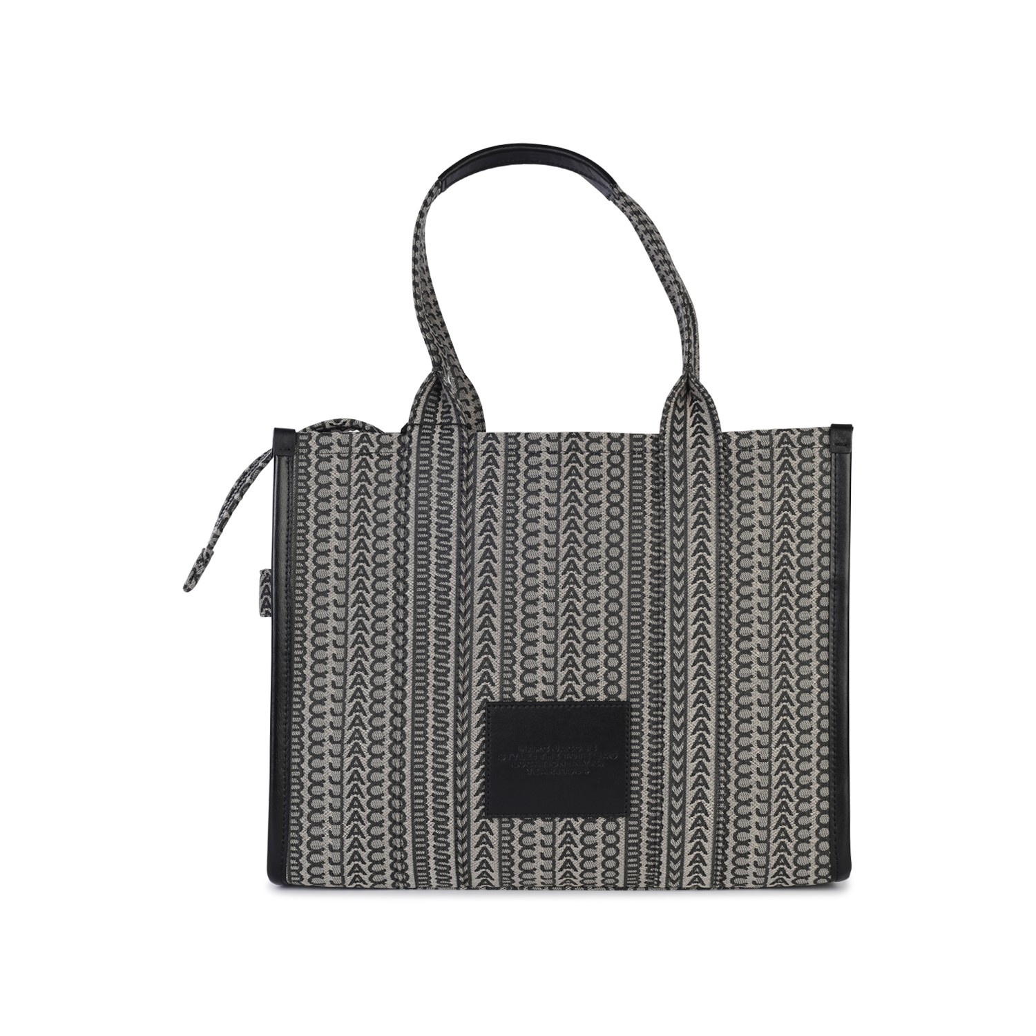 BROWN BLACK AND WHITE CANVAS THE MONOGRAM TOTE BAG - 3