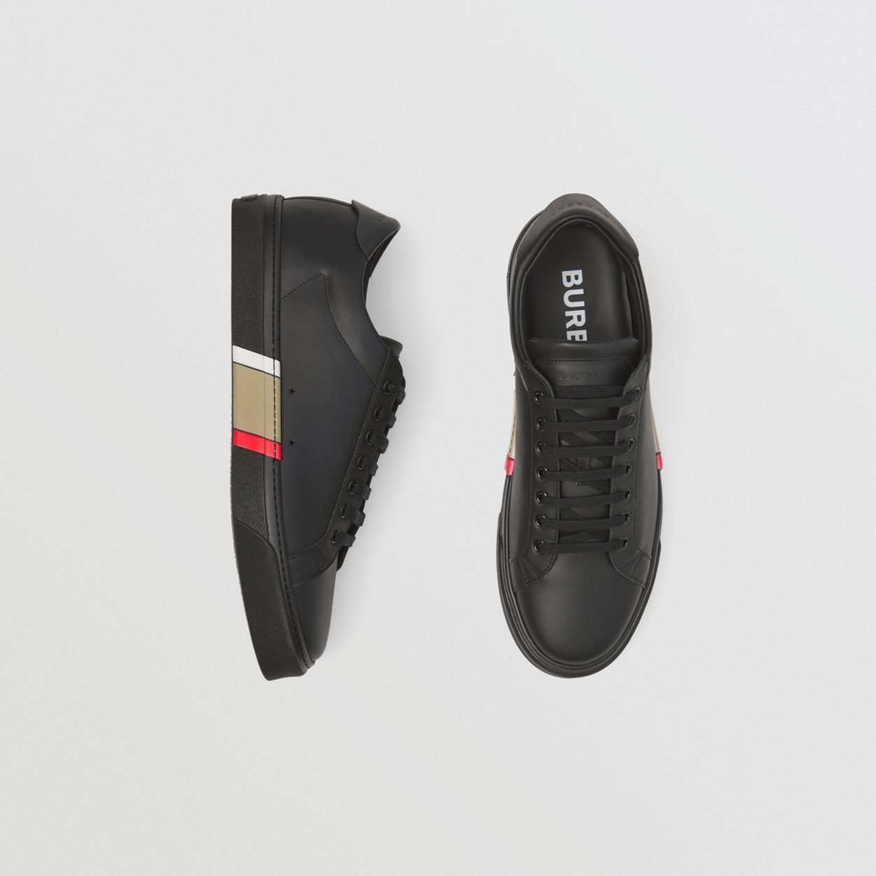 Stripe Detail Leather Sneakers - 2