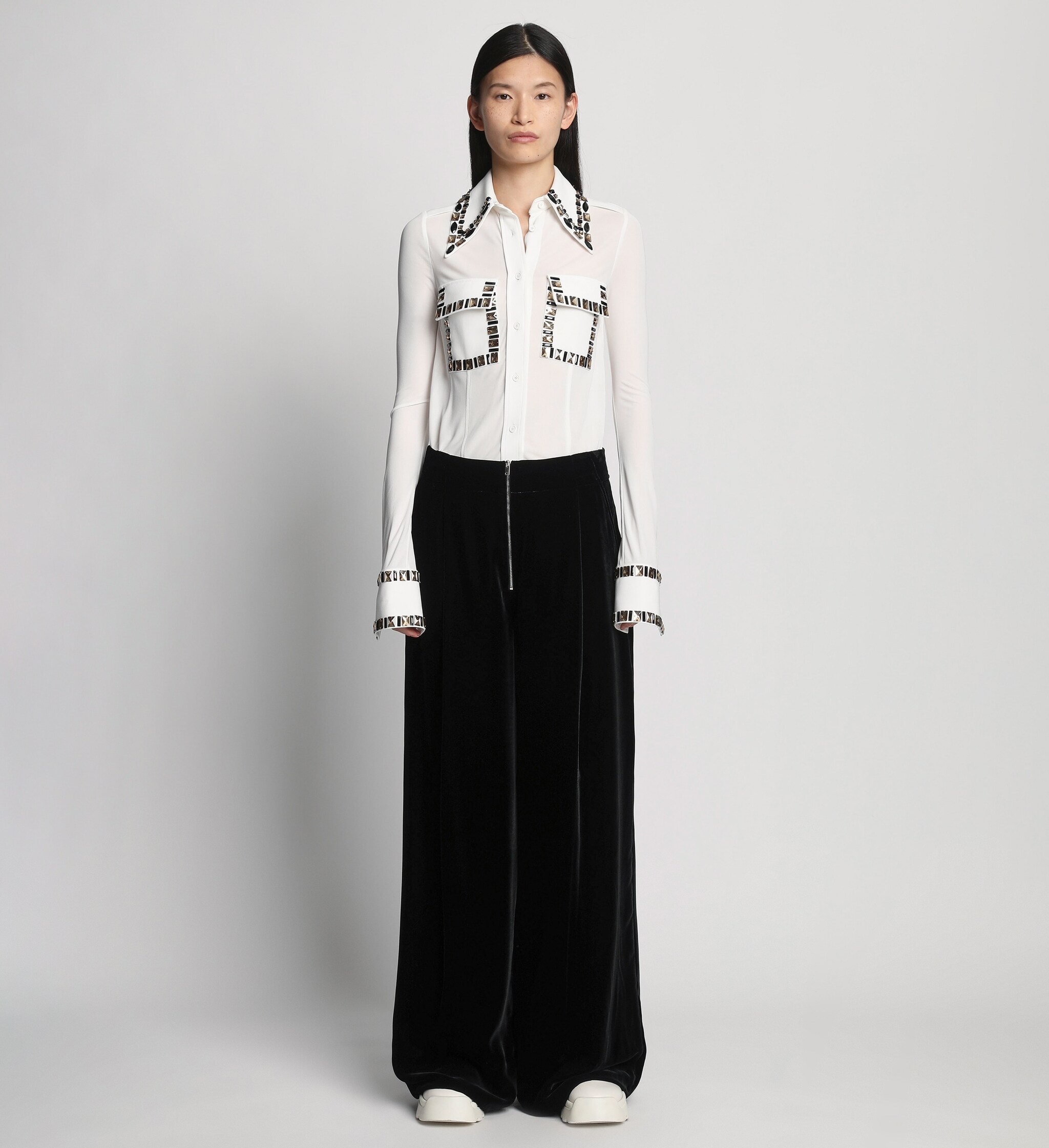Silk Viscose Velvet Trouser - 2