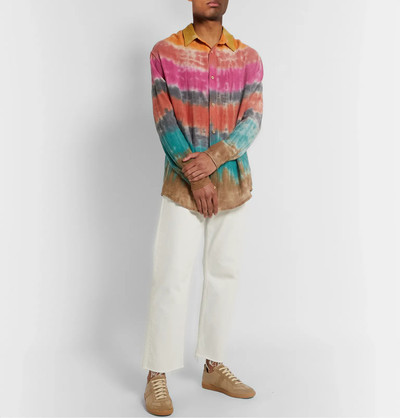 The Elder Statesman Wacky Boomslang Tie-Dyed Wool, Cashmere and Cotton-Blend Shirt outlook