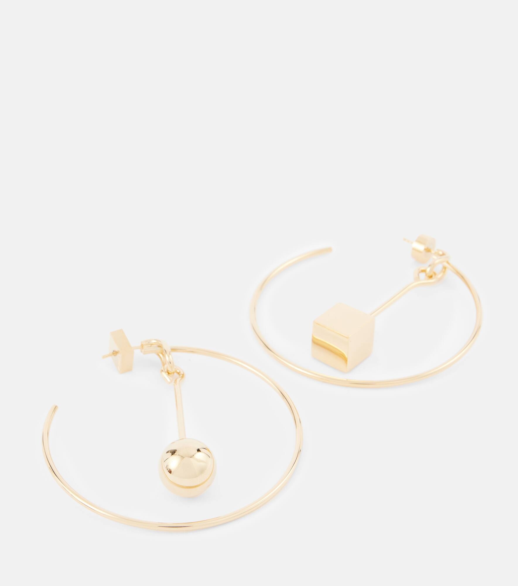 Asymmetric hoop earrings - 5
