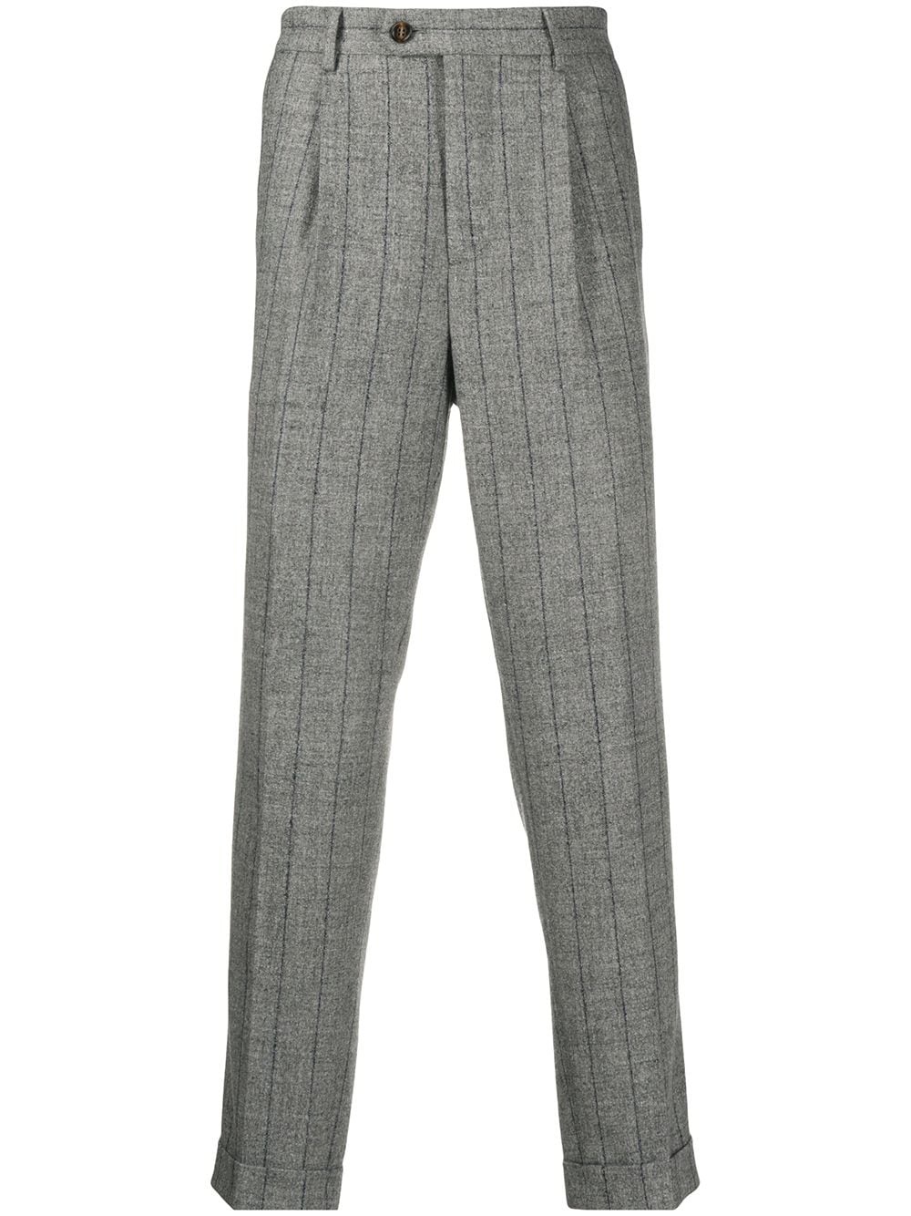 pinstriped cropped tailored trousers - 1