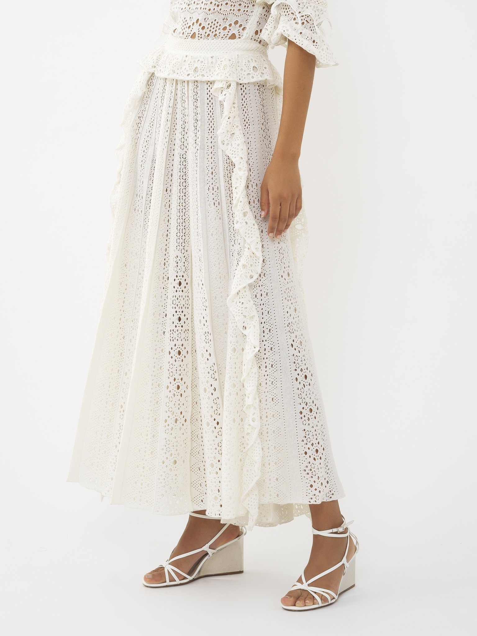 RUFFLED LONG SKIRT - 4