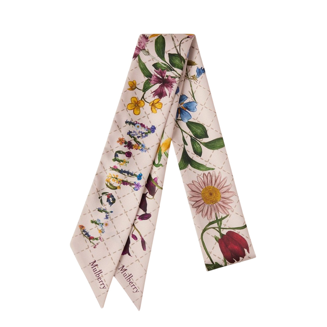 Skinny Scarf - Wild Floral Blossom Pink Recycled Polyester - 3