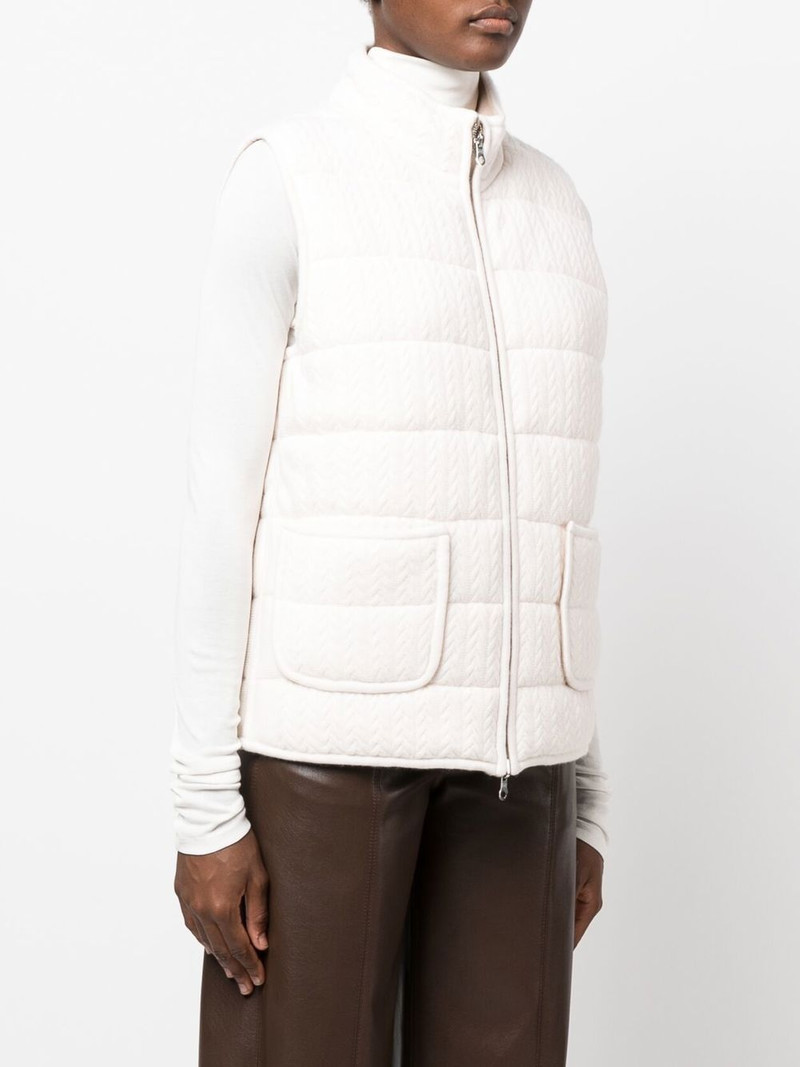 textured-knit padded gilet jacket 3