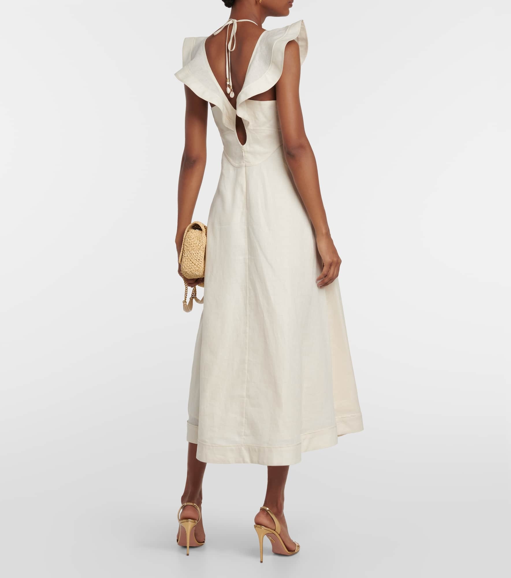 Halcyon Flutter linen midi dress - 3